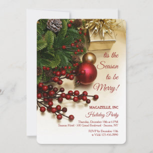 Holiday Berries Party Invitation