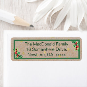 Holiday Berries Return Address Label