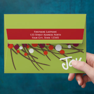 Holiday Berry Wreath with Joy and One Photo Envelope