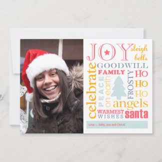 Holiday best colourful Christmas greeting photo Card