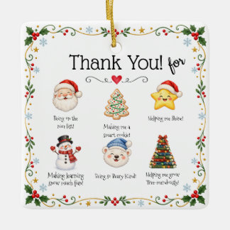 Holiday Best Teacher Ornament