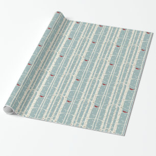 Holiday birch trees wrapping paper