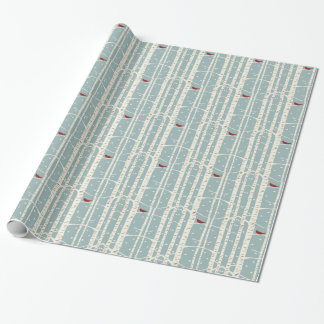 Holiday birch trees wrapping paper