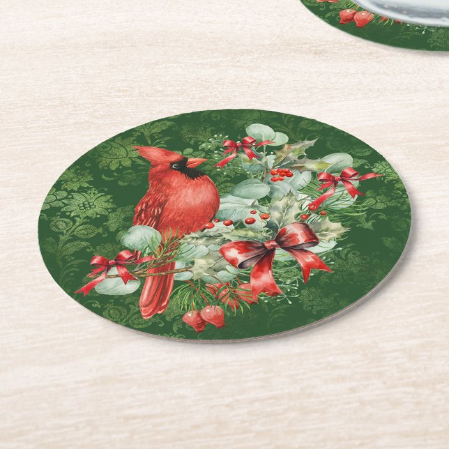 Holiday Bird Round Paper Coaster (Creator Uploaded)