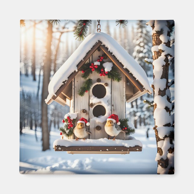 Holiday Birdhouse Magnet (Front)