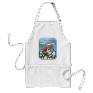 Holiday Birds & Christmas Garland Standard Apron
