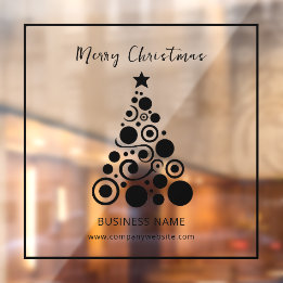 Holiday Black Christmas Tree Window Decoration Cling