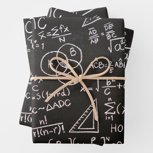 Holiday Blackboard Pattern  Wrapping Paper Sheet (In situ)