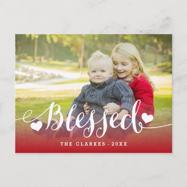 Holiday Blessings | Holiday Photo Postcard (Front)