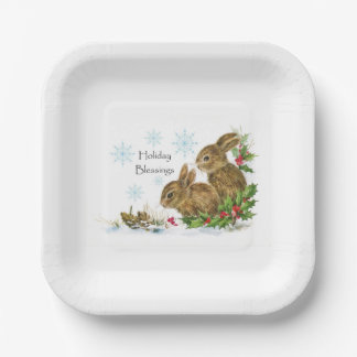 "Holiday Blessings"  Paper Plates Christmas