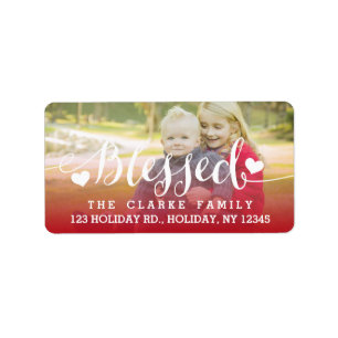 Holiday Blessings   Photo Address Label