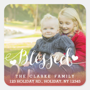 Holiday Blessings   Photo Address Stickers