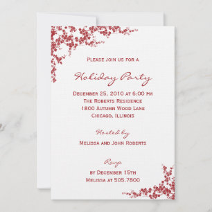 Holiday Blossoms Holiday Party Invitations