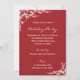 Holiday Blossoms Holiday Party Invitations