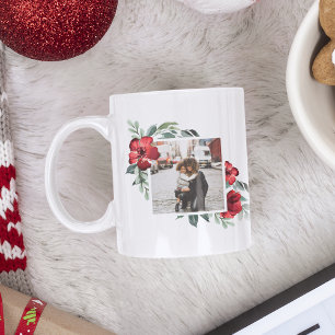 Holiday Blossoms Personalised Photo Mug