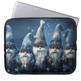 Holiday Blue Gnomes Winter Laptop Bag