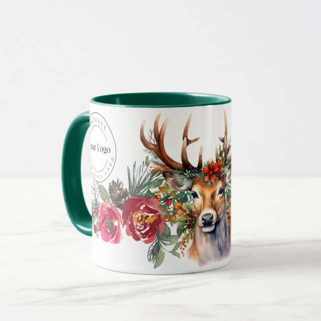 Holiday Boho Mug with Business Logo (Front Left)