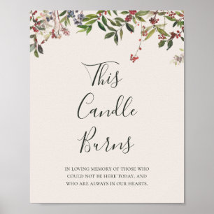 Holiday Botanical   Champagne This Candle Burns Poster