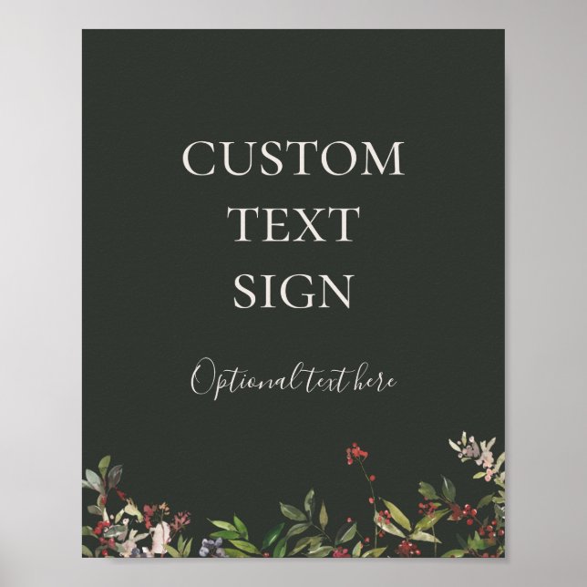 Holiday Botanical Green Cards and Gifts Custom Poster (Front)