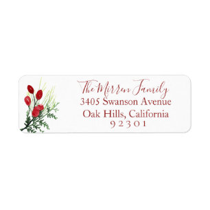 Holiday Botanical Return Address Label