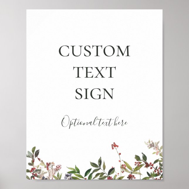 Holiday Botanical White Cards and Gifts Custom Poster (Front)
