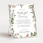 Holiday Botanical | White Unplugged Ceremony Poster<br><div class="desc">This holiday botanical | white unplugged ceremony poster is perfect for your rustic, whimsical winter wedidng. Designed with boho Christmas watercolor greenery, including red holly berries and simple green leaves. The classic bohemian December floral is another design feature that will complete the theme you're looking for. You can personalize with...</div>