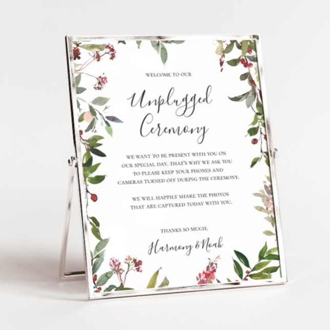 Holiday Botanical | White Unplugged Ceremony Poster (Creator Uploaded)