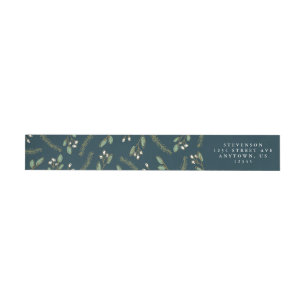 Holiday Botanicals Christmas Wrap Around Label