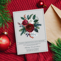 Holiday Bouquet Burgundy Evergreen Bouquet Wedding