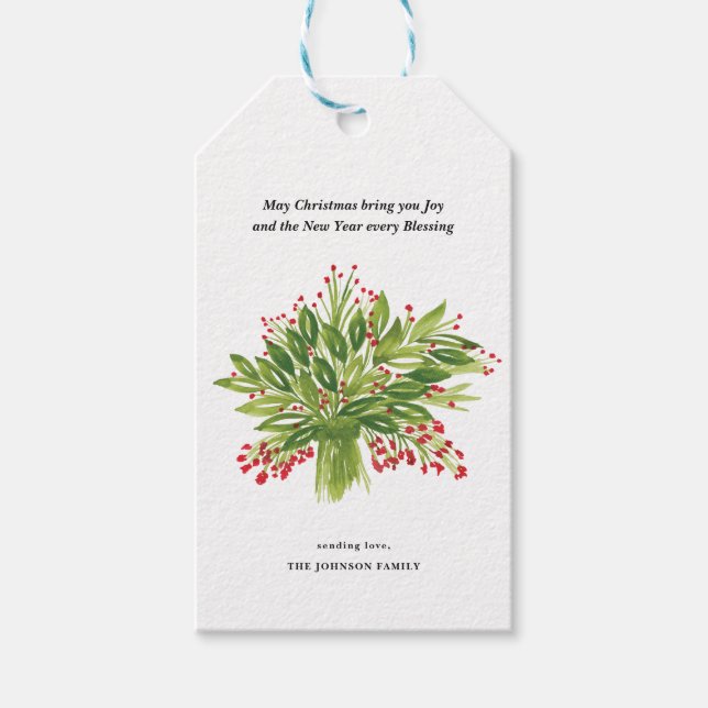 Holiday Bouquet Gift Tags (Front)