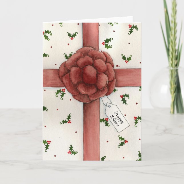 Holiday Bow Solstice Card (Front)