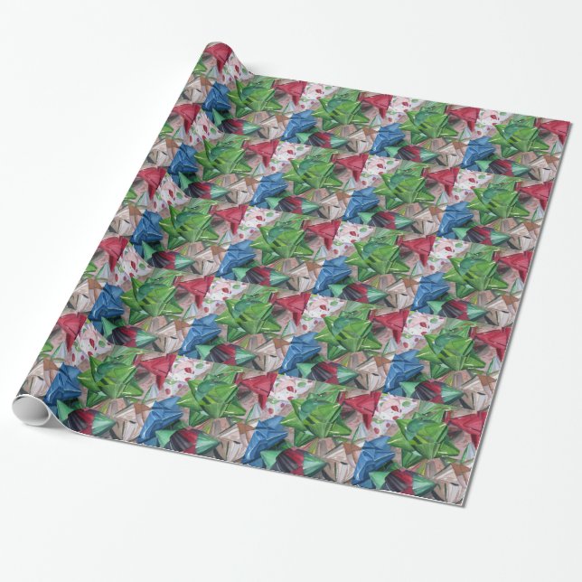 Holiday Bows Wrapping Paper (Unrolled)