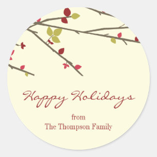 Holiday Branches Holiday Favour Stickers