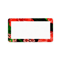 Holiday Bright Floral Border Frame Label