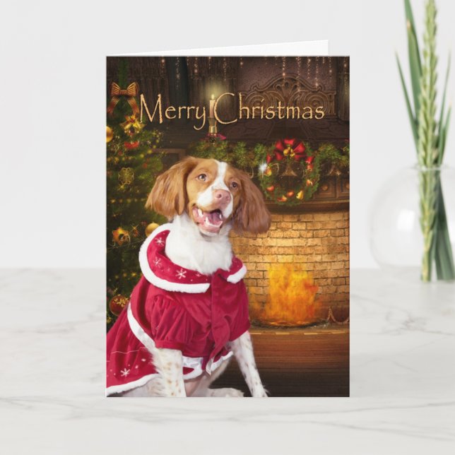 Holiday Brittany Christmas Card (Front)