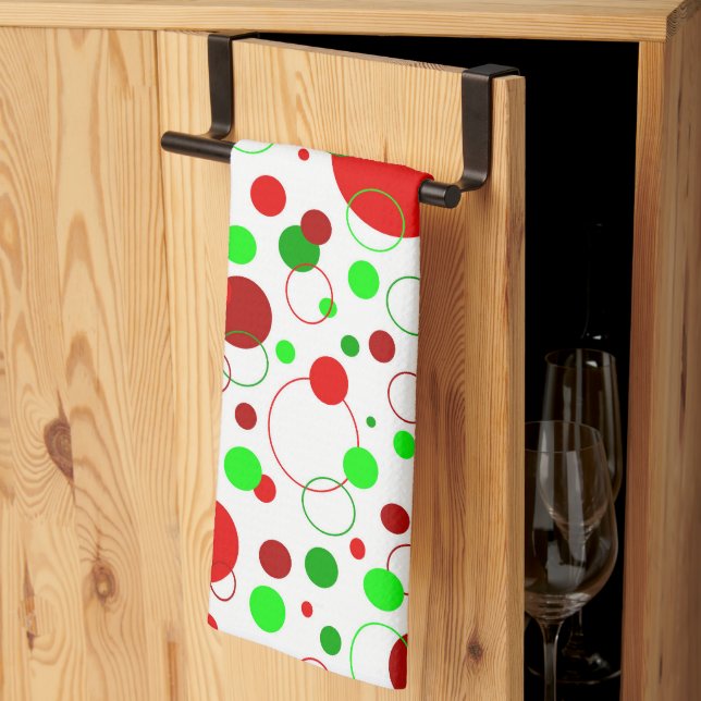 Holiday Bubbles Tea Towel (Thirds Fold)