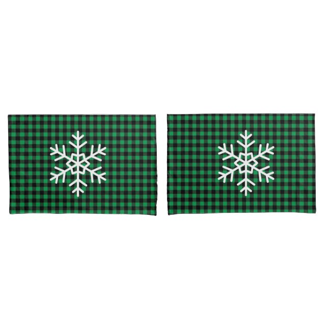 Holiday Buffalo Plaid Pillowcase Pair (Front-Set)