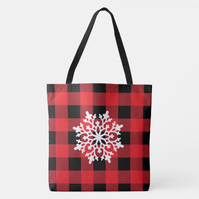 Holiday Buffalo Plaid Tote Bag (Front)