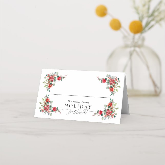 Holiday Buffet Potluck Food Name Sign Place Card (Front)