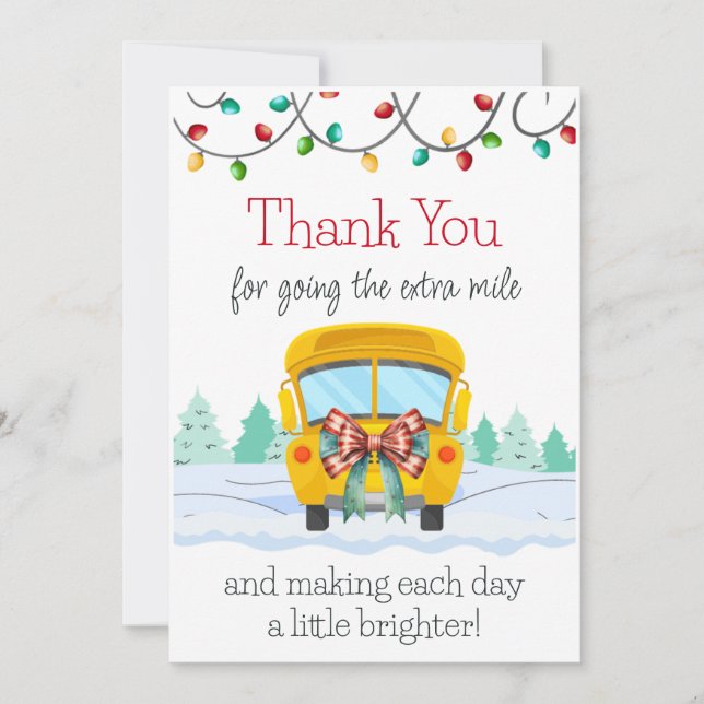 Holiday Bus Driver Thank You Gift Card Holder (Front)