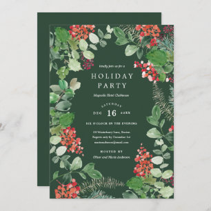 Holiday Bushes Party Invitation