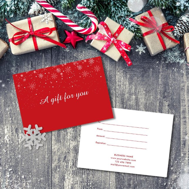 Holiday Business Gift Certificate Snowflakes (Creator Uploaded)