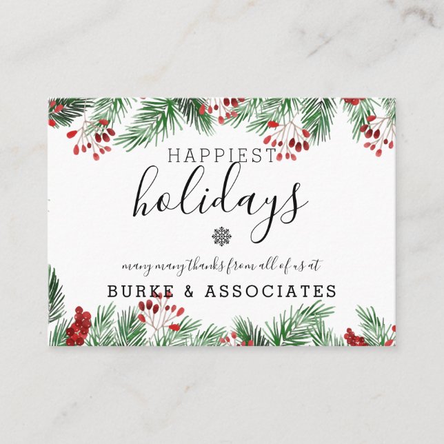 Holiday Business Personalised Business Card (Front)