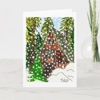 Holiday Cabin Snow card