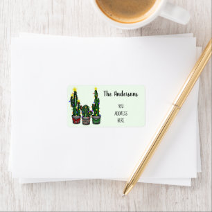 Holiday Cactus Tree Address Return Label