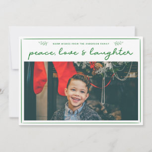 Holiday Calligraphy Photo Trendy Minimal Card