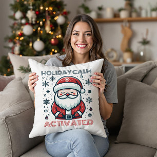 Holiday Calm Activated Santa Throw Pillow 