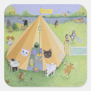 Holiday Camp Square Sticker