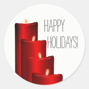 HOLIDAY CANDLE ROUND STICKERS