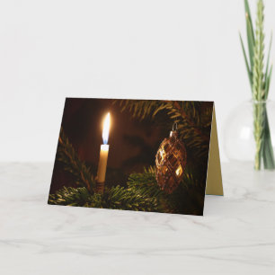 Holiday Candle Tree Ornament Greeting Card